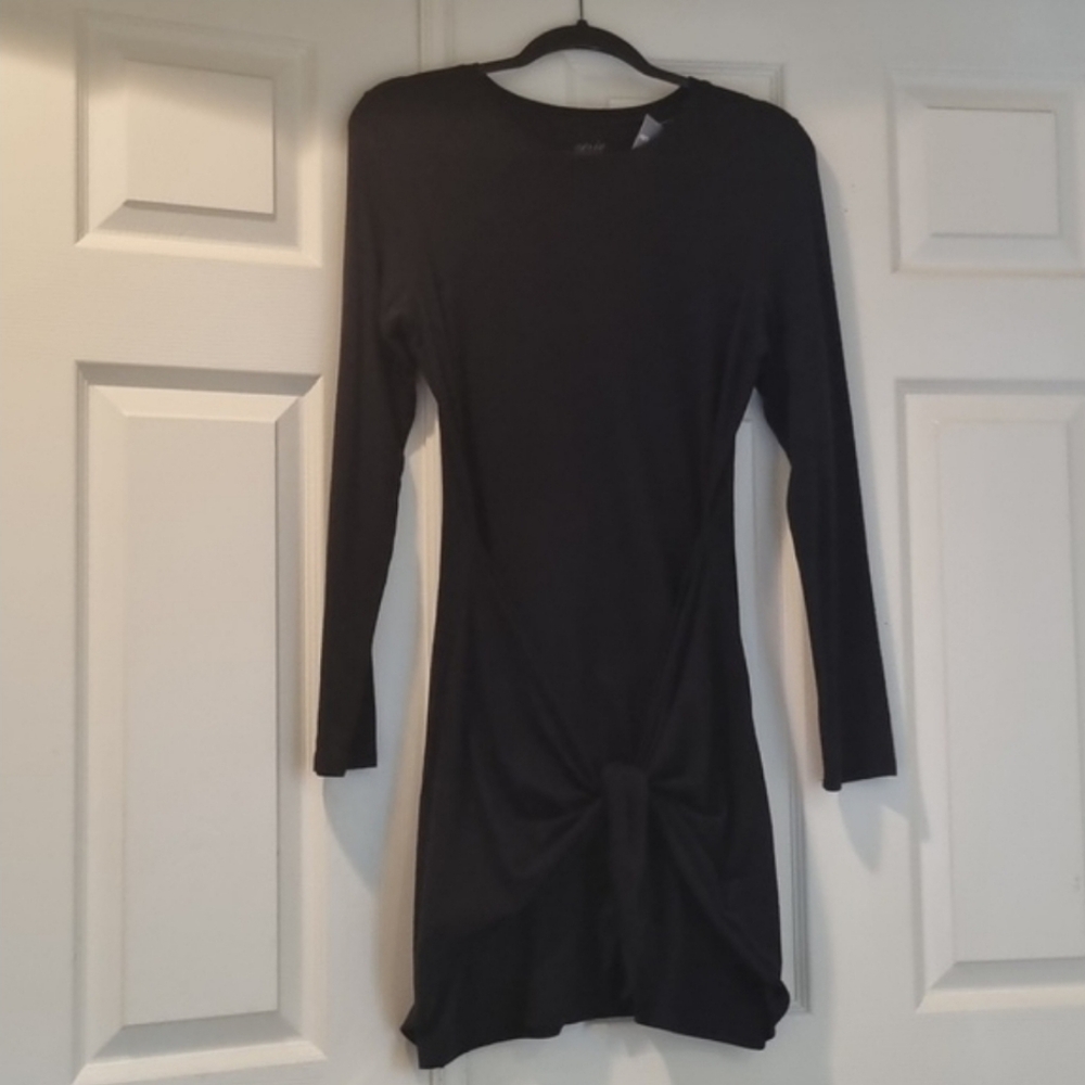 AERIE Front Tie Dress Black Size Medium - Picture 2 of 11